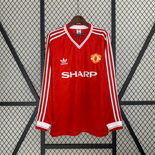 Camisa Retrô Manga Longa Manchester United Home 1986/87