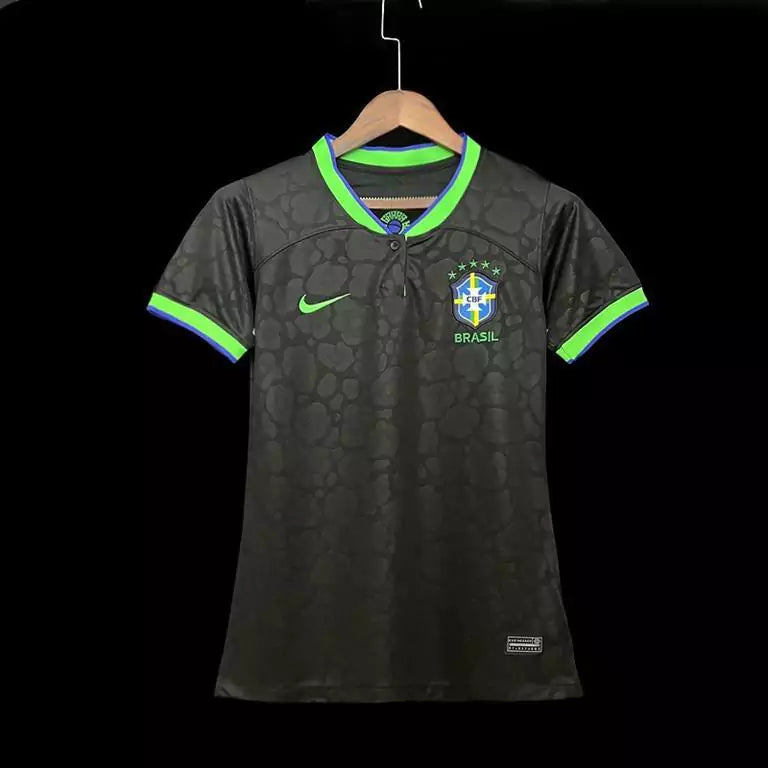 Camisa Torcedor Brasil Conceito "Preta" Feminina Copa do Mundo 2022