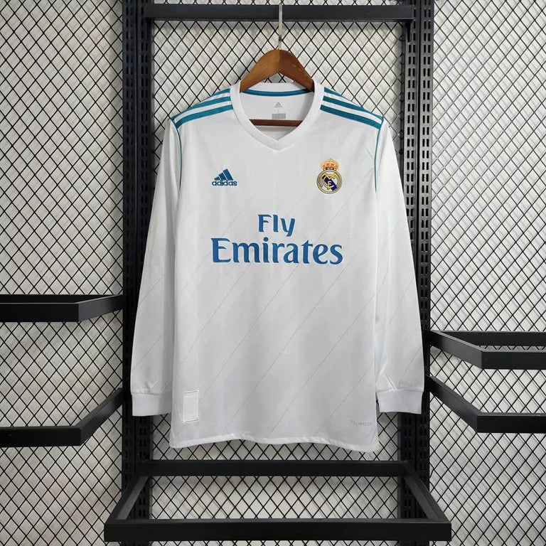 Camisa Retrô Manga Longa Real Madrid Home 2017/18