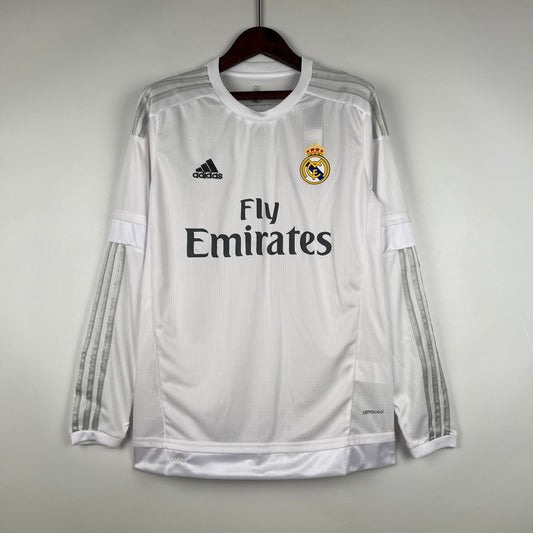Camisa Retrô Manga Longa Real Madrid Home 2015/16